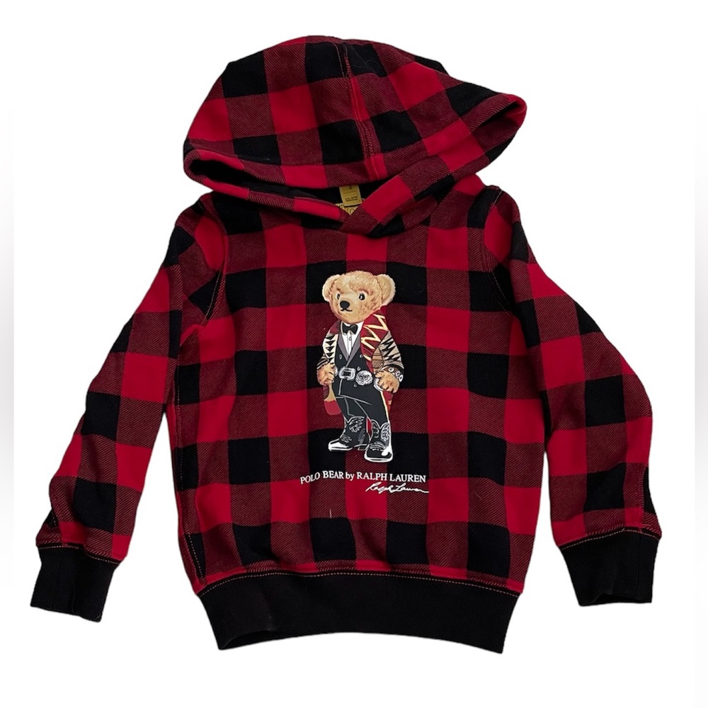 Polo by Ralph Lauren Red and Black Checkered Kids Hoodie - Picture 1 of 5